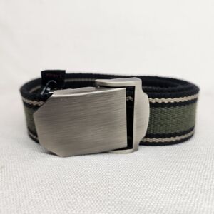 Bison Designs Mens Large Black Green Metal Clip Ratchet Belt